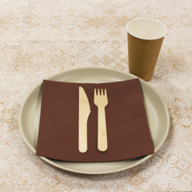 Mantel de Papel Cortado 1x1m "Mosaico" Beige 40g/m² (400 Uds)