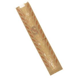 Bolsa de Papel Kraft Ventana "Espigas" 14+7x55cm (1000 Uds)