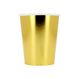 Vaso Cartón 9 Oz/240ml Oro "Party" (300 Uds)