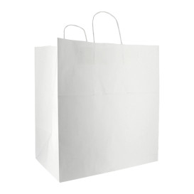 Bolsa Papel Blanca con Asas 100g/m² 36+24x39cm (50 Uds)
