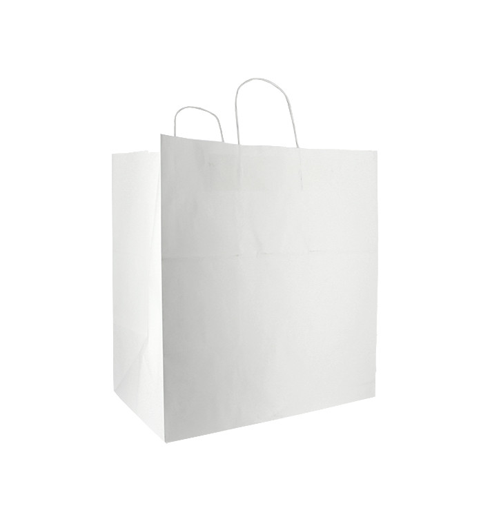 Bolsa Papel Blanca con Asas 100g/m² 36+24x39cm (200 Uds) Bolsa Papel Blanca con Asas 100g/m² 36+24x39cm (200 Uds)