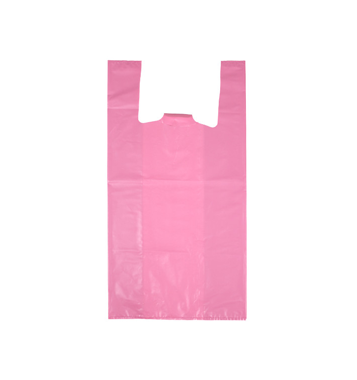 Bolsa Plástico Camiseta 70% Reciclado “Colors” Rosa 42x53cm G200 (1.000 Uds)