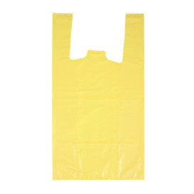 Bolsa Plástico Camiseta 70% Reciclado “Colors” Amarillo 42x53cm G200 (1.000 Uds)