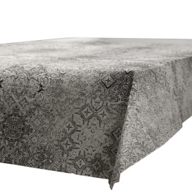 Mantel de Papel Cortado 1x1m "Mosaico" Negro 40g/m² (400 Uds)