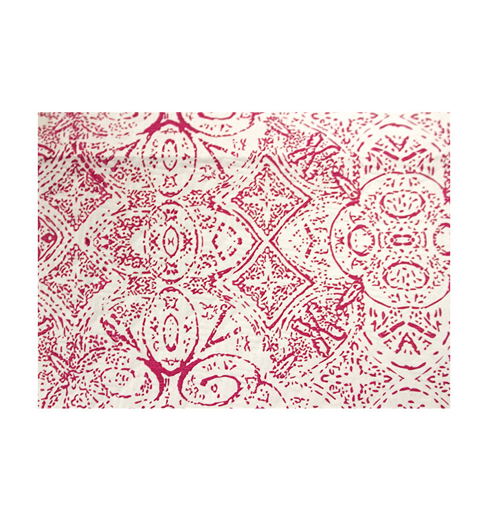 Mantel de Papel Cortado 1x1m "Mosaico" Burdeos 40g/m² (400 Uds)