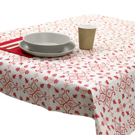 Mantel de Papel Cortado 1x1m "La Valenciana" Burdeos 40g/m² (400 Uds)