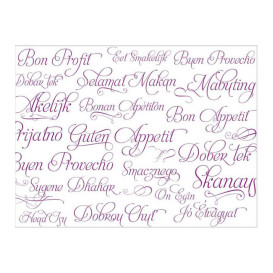Mantel Individual de Papel Fucsia "Buen Provecho" 30x40cm 40g/m² (1.000 Uds)