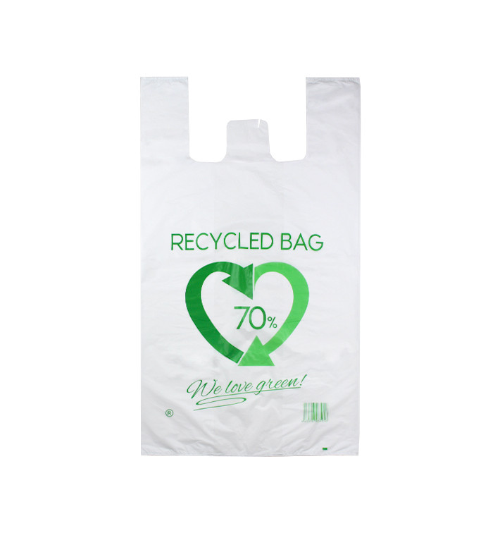 Bolsa Plástico Camiseta 70% Reciclado 70x80cm G200 (50 Uds)