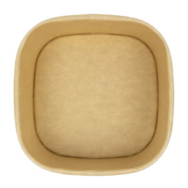 Tarrina Cuadrada de Cartón Kraft 500ml 13x13x5,6cm (50 Uds)