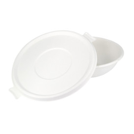 Tapa de Caña de Azúcar Blanco para Bol 710 y 1360ml (50 Uds)