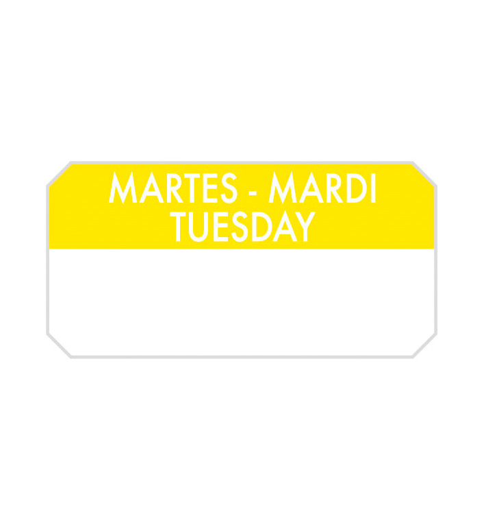 Rollo Adhesivo Rectangular “Martes” 5x2,5cm (1.000 Uds)
