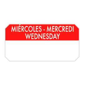 Rollo Adhesivo Rectangular “Miércoles” 5x2,5cm (1.000 Uds)