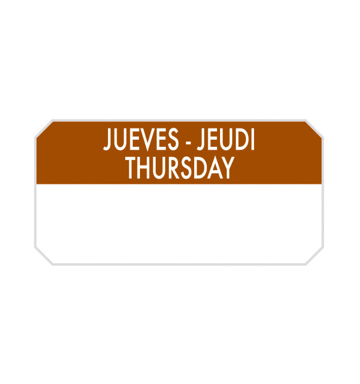 Rollo Adhesivo Rectangular “Jueves” 5x2,5cm (1.000 Uds)