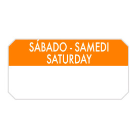 Rollo Adhesivo Rectangular “Sábado” 5x2,5cm (1.000 Uds)