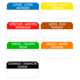 Rollo Adhesivo Rectangular "Sábado" 5x2,5cm (1.000 Uds)