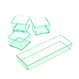 Bandeja Rectangular "Water Green" 13,1x4,6 cm (12 Uds)