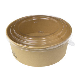 Tarrina de Cartón Kraft-Kraft con Tapa PP 1000ml (100 Uds)
