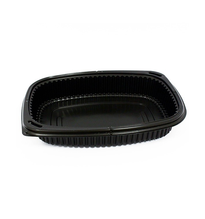 Envase Rectangular PP Negro 800ml 215x170x40mm (320 Uds)