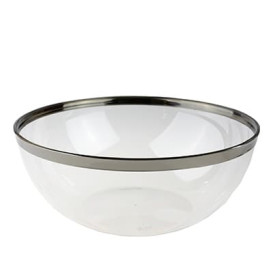 Bol Plástico Extra Rigido Transp. Ribete Plata 3500ml (40 Uds)