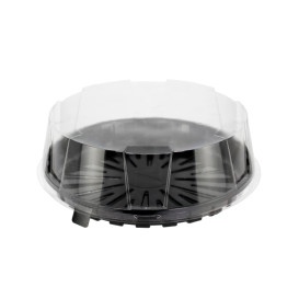 Envase Plástico con Tapa para Tarta OPS Ø24x6,5cm (60 Uds)