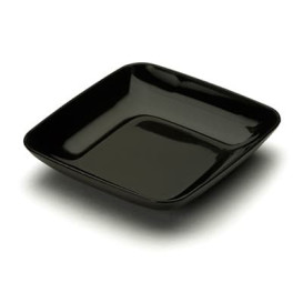 Plato Plastico Cuadrado Degustacion Negro 6x6x1cm 