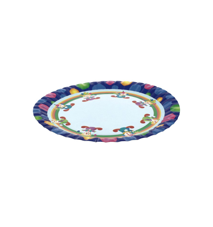 Plato Carton Diseño Payasos 23cm (504 Uds)