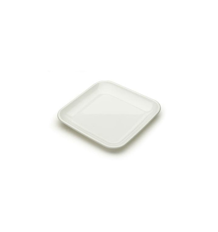 Plato Plastico Cuadrado Degustacion Blanco 6x6x1 cm 