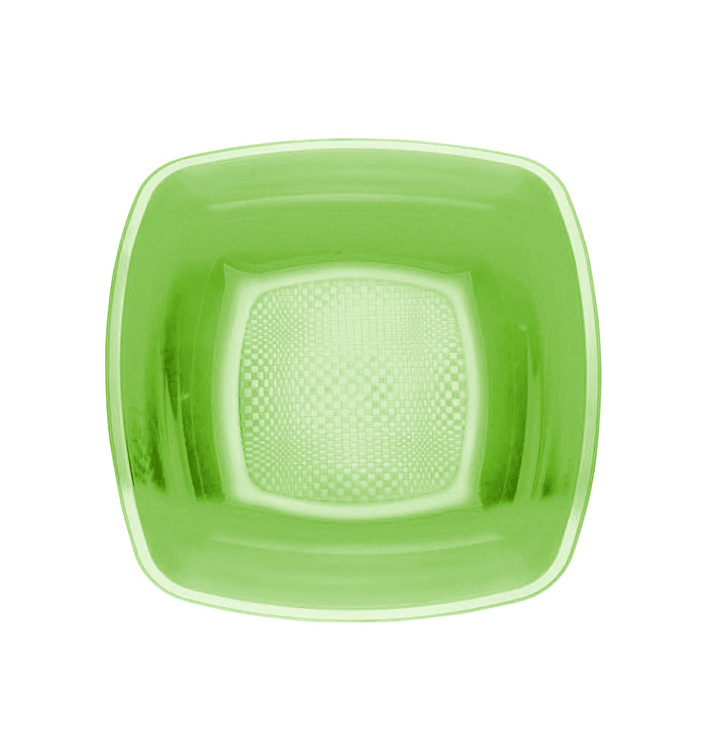 Plato Hondo Reutilizable PP Verde Lima Square 18cm (300 Uds)