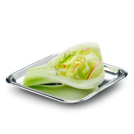 Plato Plastico Cuadrado Degustacion Plata 6x6x1 cm (50 Uds)