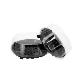 Envase para Tarta APET Negro Ø16cm (10 Uds)