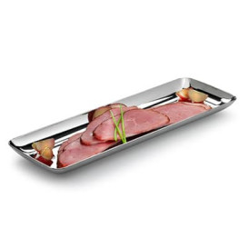 Plato Plastico Rectangular Degustacion Plata 6x19 cm (200 Uds)