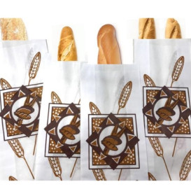 Bolsa de Papel Blanca "Espigas" 9+3x51cm (125 Uds)