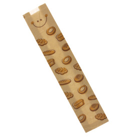 Bolsa de Papel Kraft Ventana "Panes" 14+7x55cm (125 Uds)