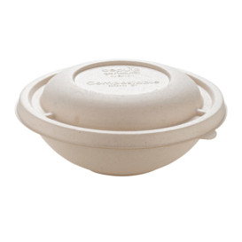 Bol de Caña de Azucar "Buddha" con Tapa 750ml Ø17x17cm (90 Uds)