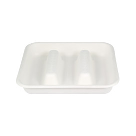 Envase para Tacos de Caña de Azúcar Blanco 18,5x18,5cm (300 Uds)