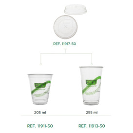 Vaso Almidón de Maíz PLA "Green Stripe" 205ml (2.000 Uds)