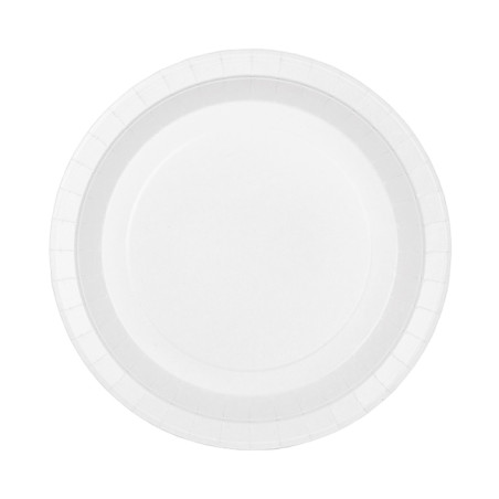 Plato de Cartón Redondo Antigrasa Blanco Ø18cm 220g/m² (50 Uds)