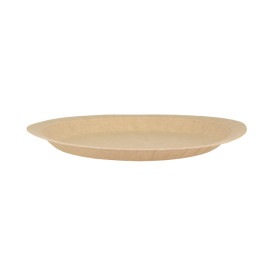 Plato de Cartón Redondo Antigrasa Kraft Ø22cm 245g/m² (50 Uds)