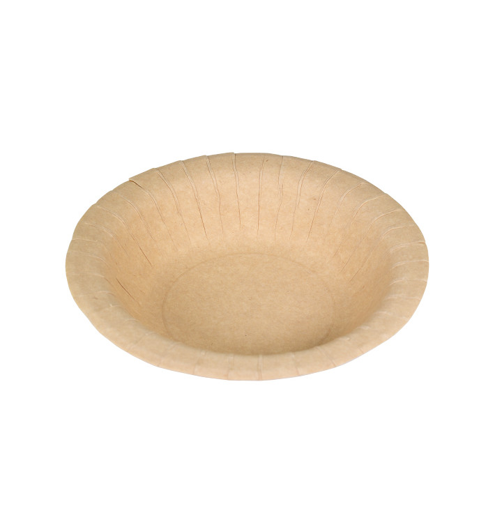 Plato Hondo de Cartón Antigrasa Kraft Ø19cm 245g/m² (50 Uds)