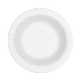Plato Hondo de Cartón Antigrasa Blanco Ø19cm 250g/m² (50 Uds)
