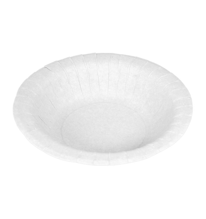 Plato Hondo de Cartón Antigrasa Blanco Ø19cm 250g/m² (50 Uds)