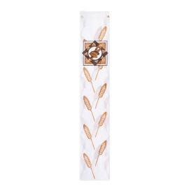 Bolsa de Papel Blanca "Espigas" 9+3x51cm (125 Uds)