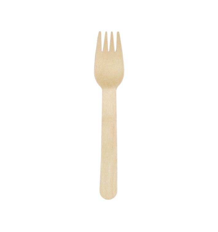 Tenedor de Madera Desechable 16cm (1.000 Uds)