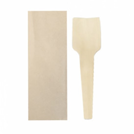 Cucharilla de Madera para Helados Enfundada 70mm (50 Uds)