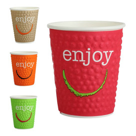 Vaso Cartón 9 Oz/270ml "Enjoy" Ø8,0cm (30 Uds)