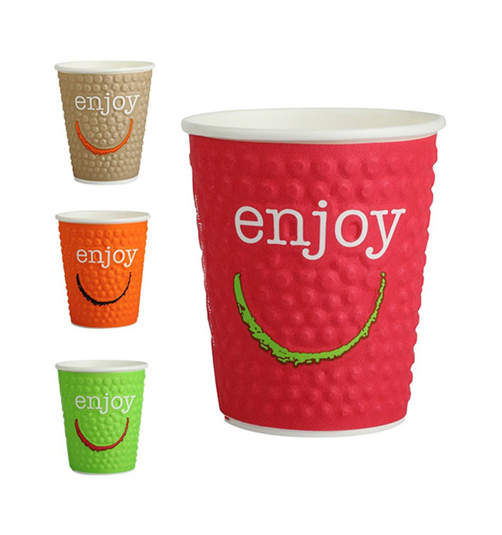 Vaso Cartón 9 Oz/270ml "Enjoy" Ø8,0cm (30 Uds)