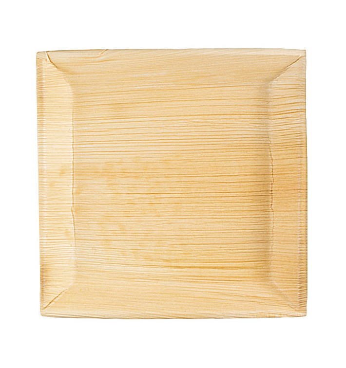 Plato Cuadrado Hoja de Palma 27x27cm (60 Uds)