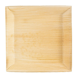 Plato Cuadrado Hoja de Palma 27x27cm (6 Uds)