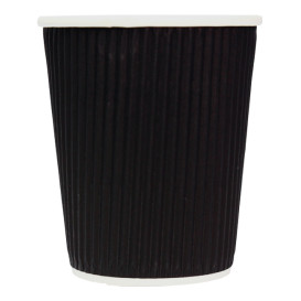 Vaso Cartón 8 Oz/250ml "Rizado" Negro Ø8cm (25 Uds)