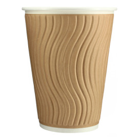 Vaso Cartón Rizado 12 Oz/360ml Kraft Ø9,0cm (37 Uds)